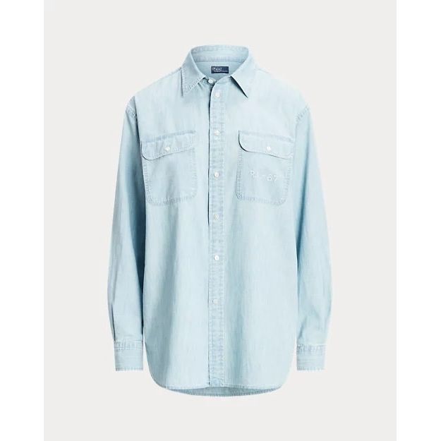 POLO RALPH LAUREN EMBROIDERED-LOGO CHAMBRAY SHIRT - Yooto