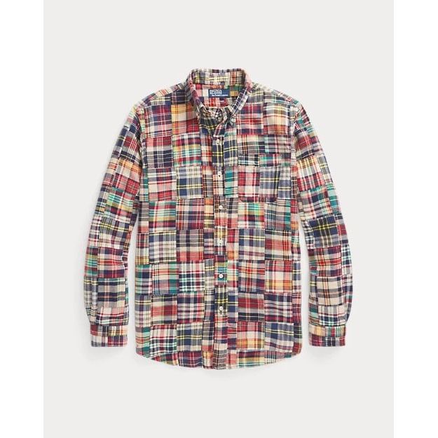 POLO RALPH LAUREN CLASSIC FIT PATCHWORK MADRAS SHIRT - Yooto