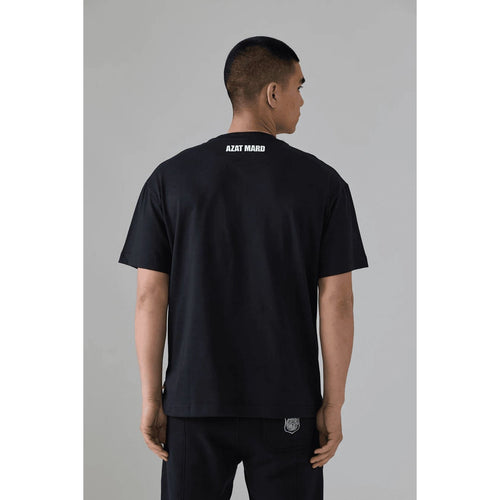 Load image into Gallery viewer, AZAT MARD BLACK FRONT CREST T-SHIRT
