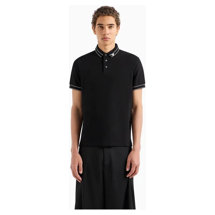 EMPORIO ARMANI JERSEY POLO SHIRT WITH PLACED LOGO - Yooto