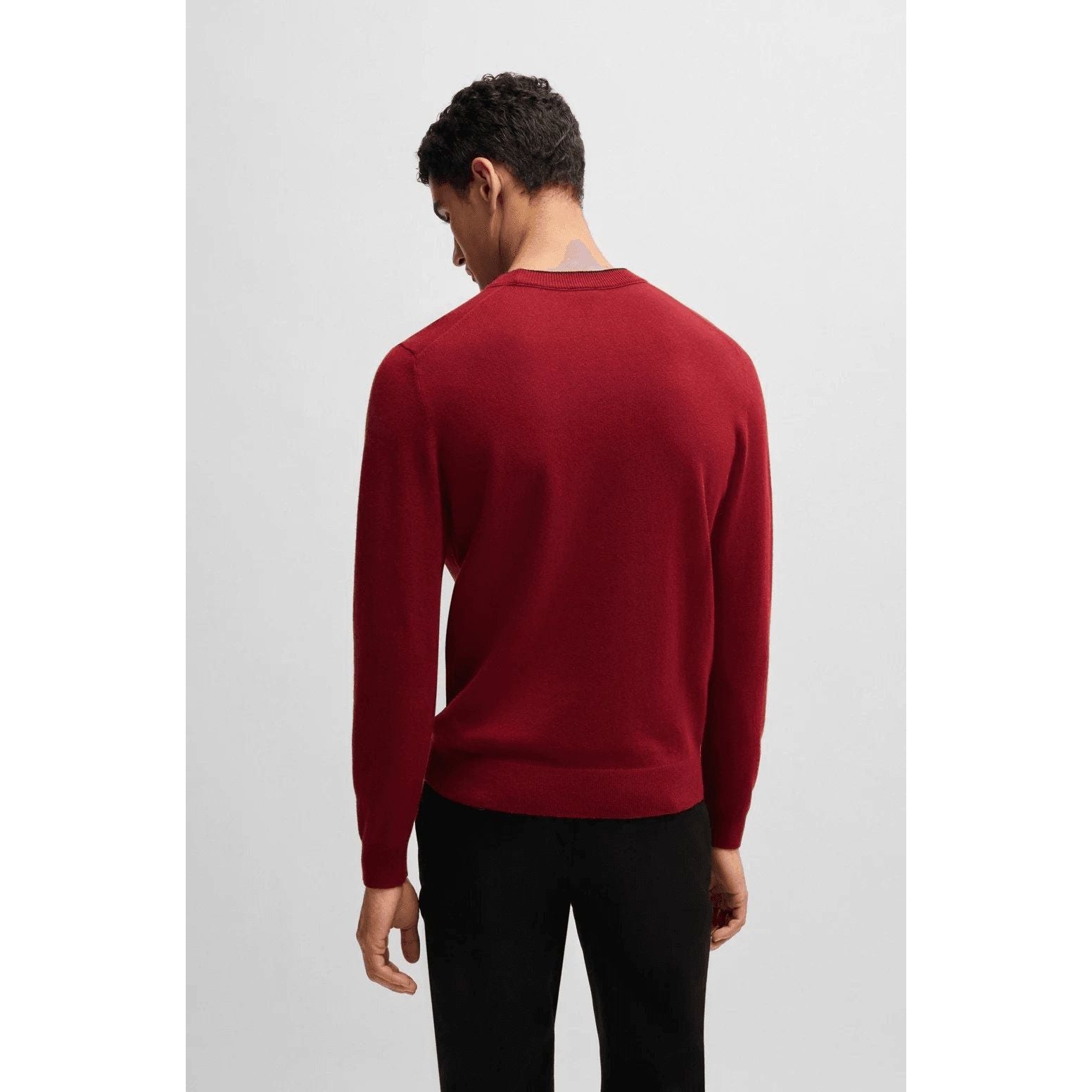 BOSS VIRGIN-WOOL SWEATER WITH EMBROIDERED LOGO