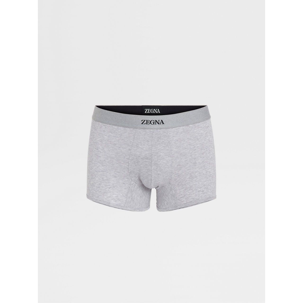 ZEGNA GREY MÉLANGE COTTON TRUNKS