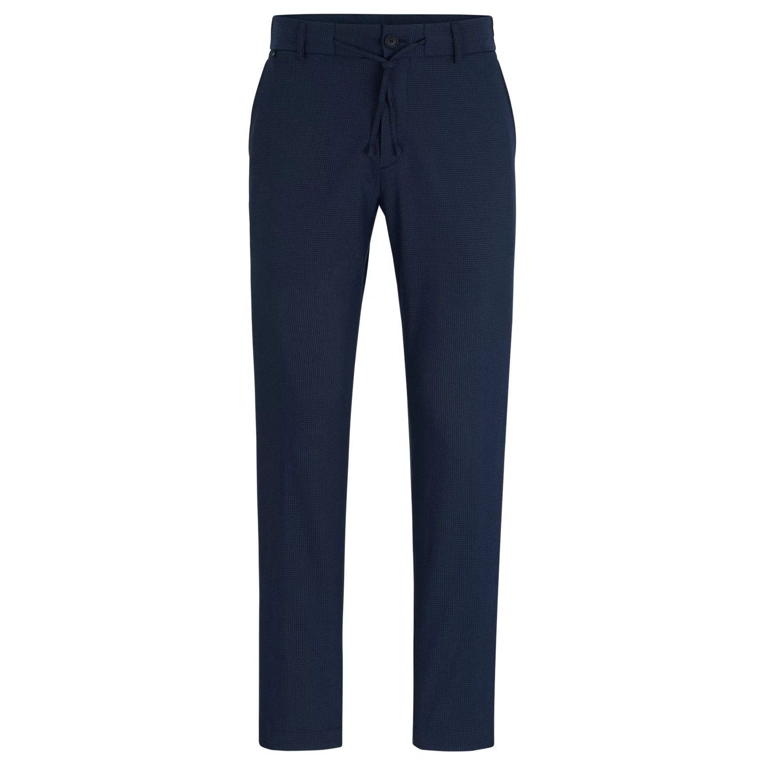 BOSS SLIM-FIT TROUSERS IN WRINKLE-RESISTANT MESH - Yooto