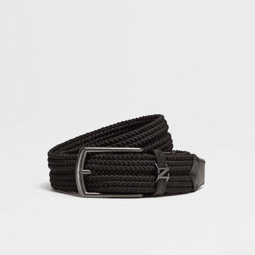 Load image into Gallery viewer, ZEGNA BLACK RAYON BELT
