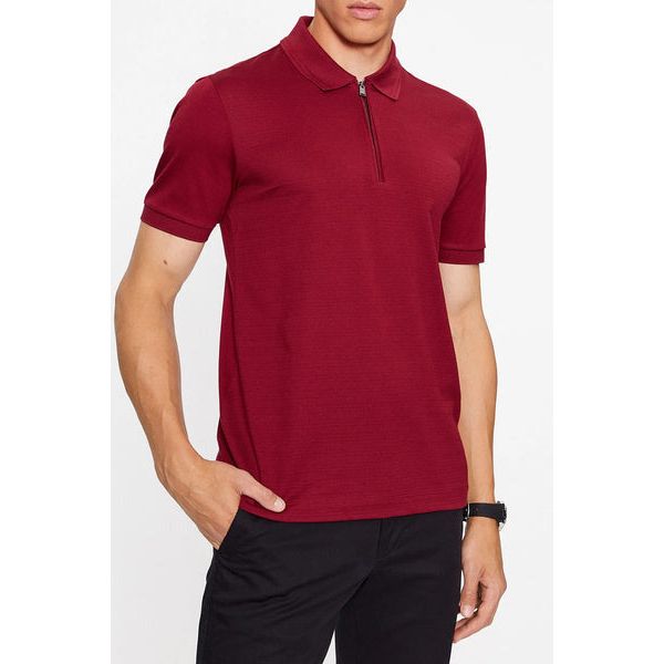 BOSS MERCERISED-COTTON SLIM-FIT POLO SHIRT WITH ZIP PLACKET