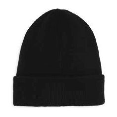 BOSS KIDS' KNITTED-COTTON BEANIE HAT WITH RUBBER-EFFECT LOGO