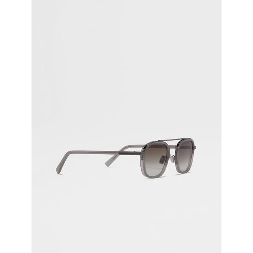 Load image into Gallery viewer, ZEGNA GREY ORIZZONTE I ACETATE AND METAL SUNGLASSES
