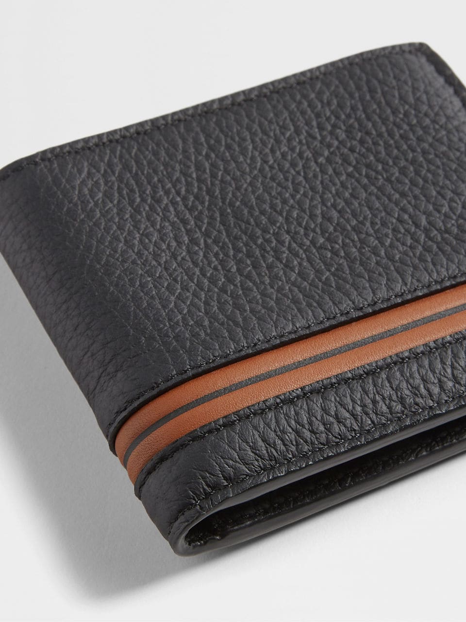 ZEGNA BLACK DEERSKIN BILLFOLD WALLET