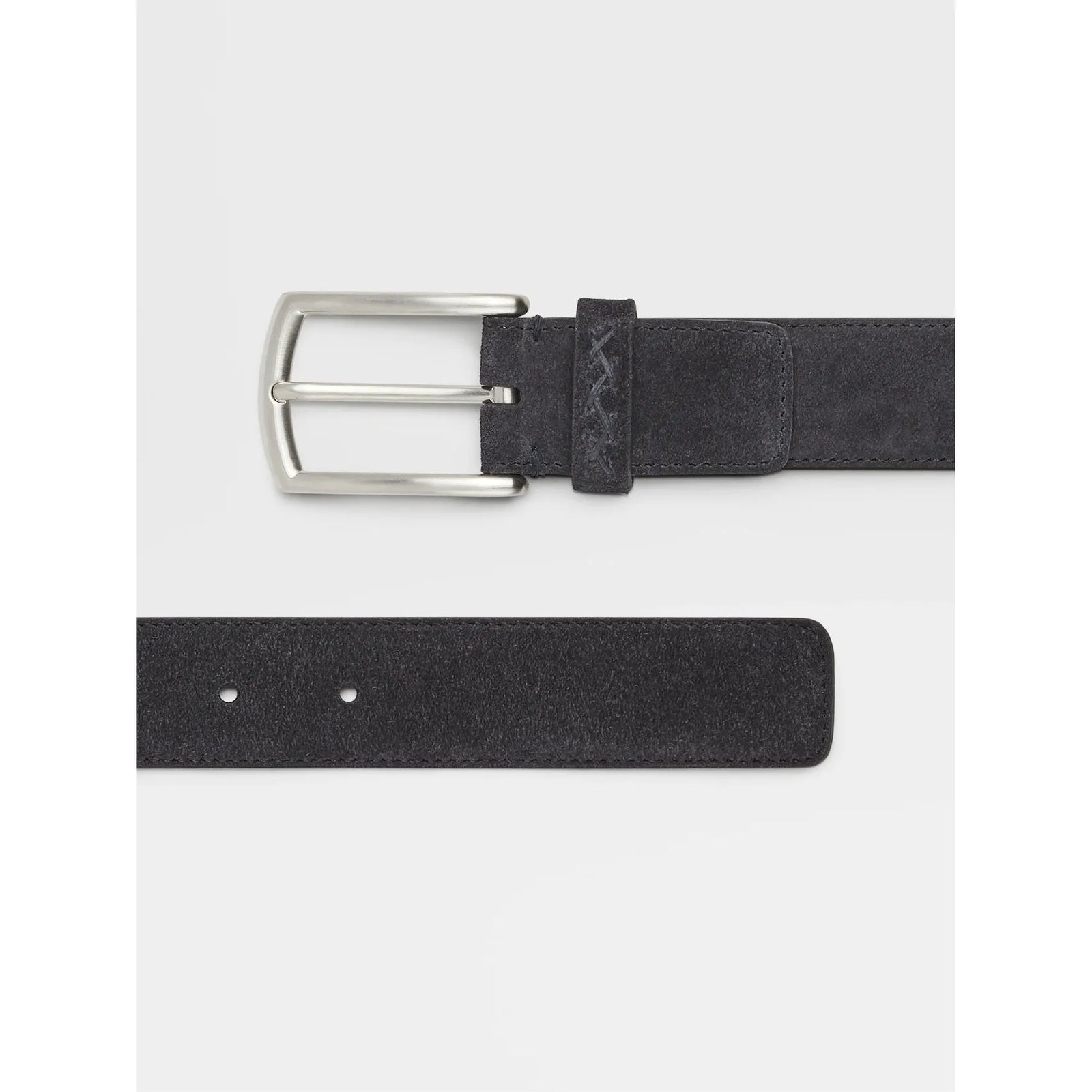 ZEGNA Navy Blue Suede Belt