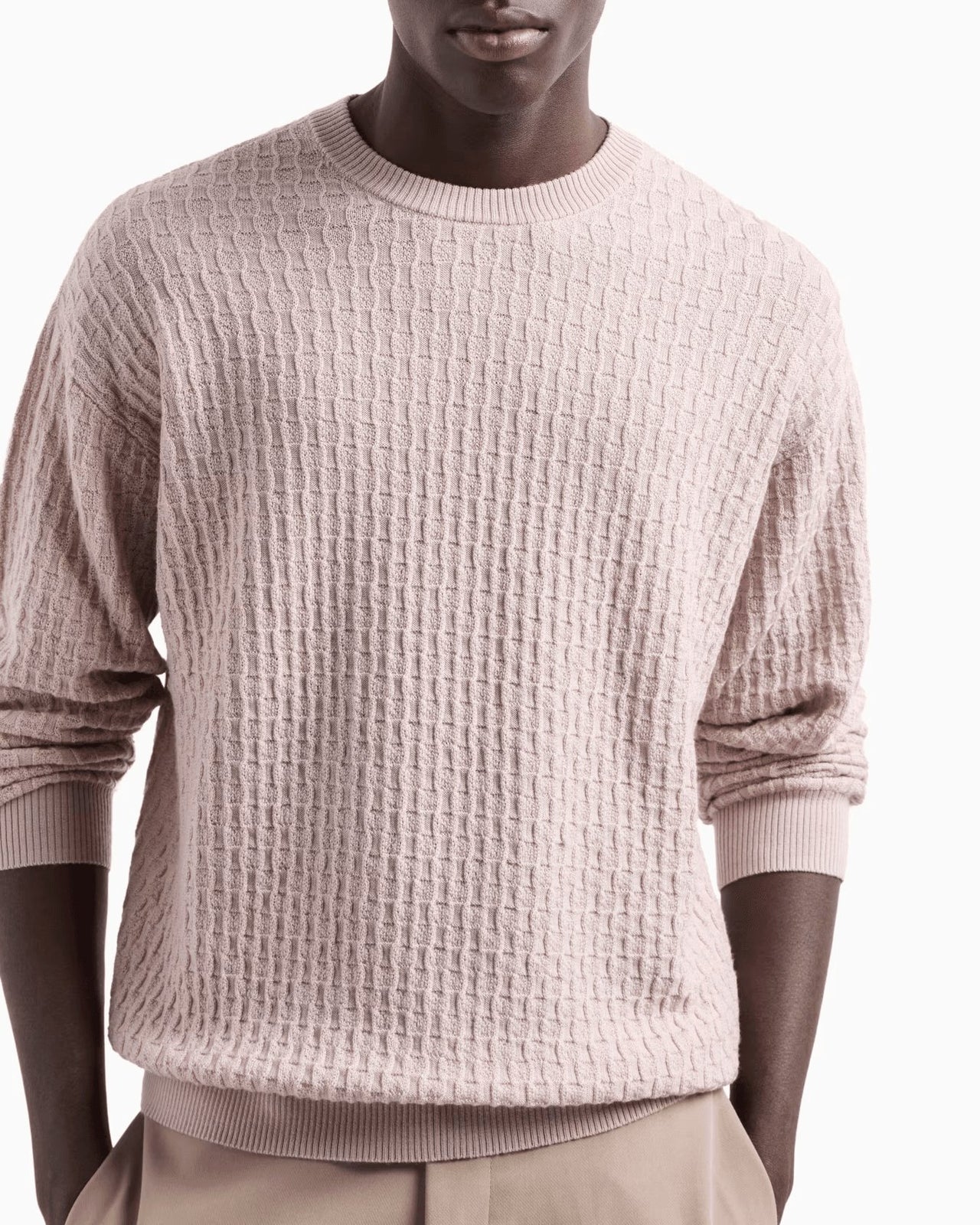 EMPORIO ARMANI Tuck-stitch virgin wool jumper