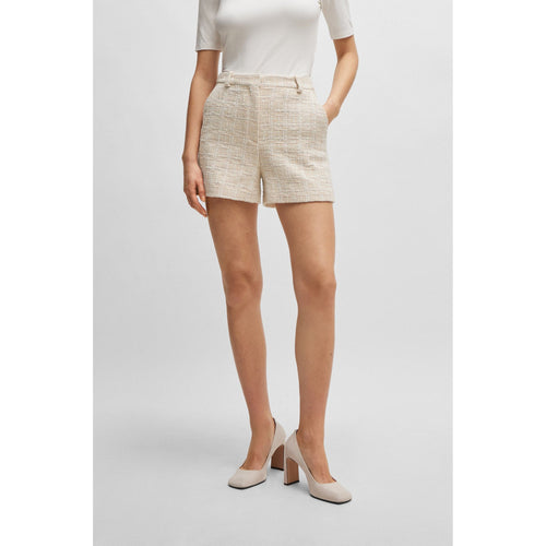 Load image into Gallery viewer, BOSS RELAXED FIT TWEED SHORTS WITH BELT LOOPS - Yooto

