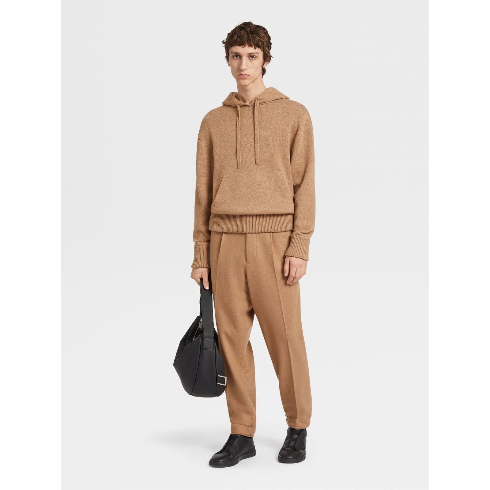 ZEGNA Camel Oasi Cashmere Hoodie