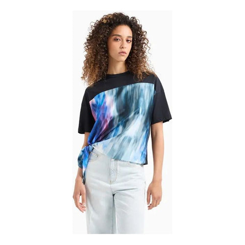 Load image into Gallery viewer, EMPORIO ARMANI ASV ORGANIC-JERSEY T-SHIRT WITH MULTICOLOURED INSERT - Yooto
