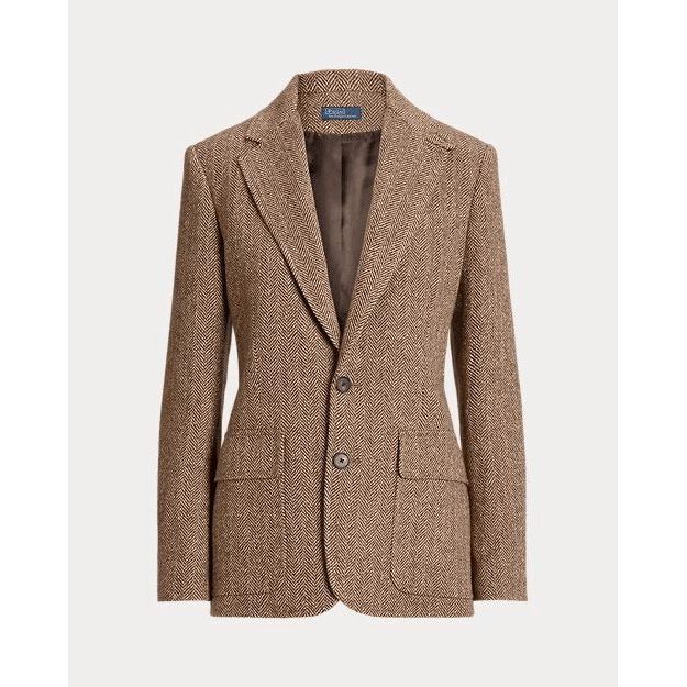 RALPH LAUREN Herringbone Linen-Blend Blazer