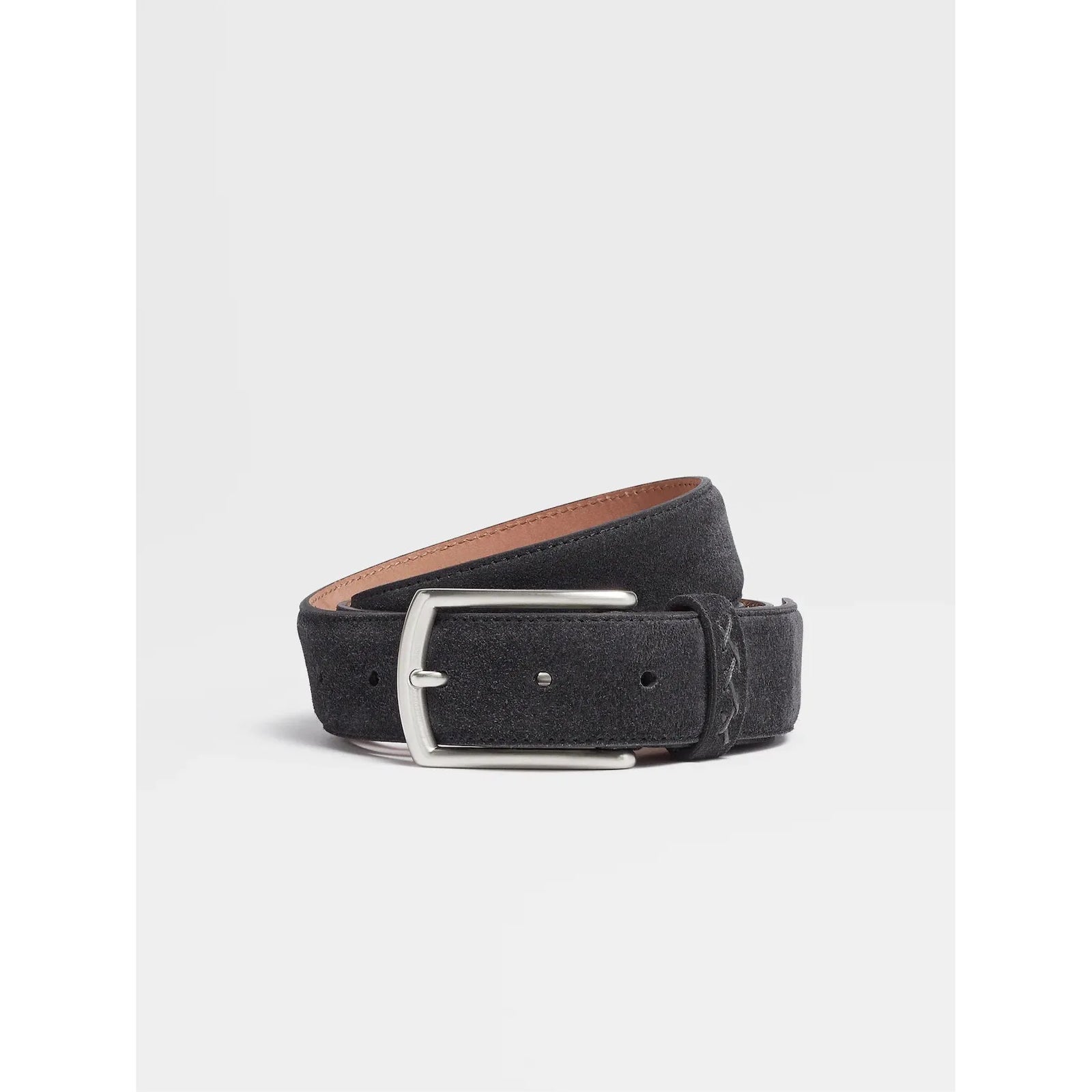 ZEGNA Navy Blue Suede Belt