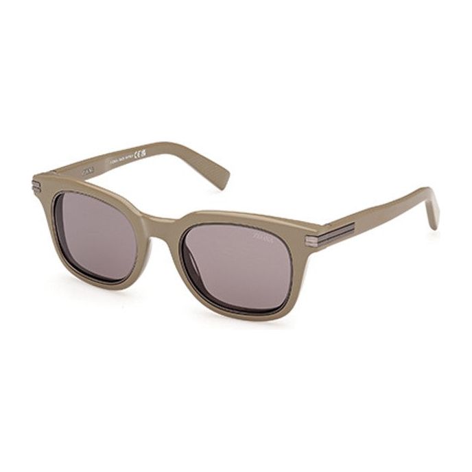 ZEGNA TRANSPARENT BROWN ACETATE SUNGLASSES