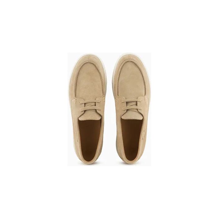 EMPORIO ARMANI CRUST LEATHER BOAT SHOES