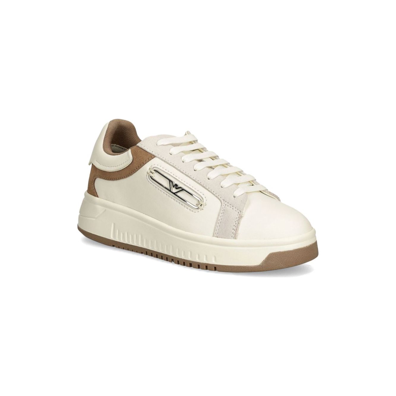 EMPORIO ARMANI logo-plaque leather sneakers