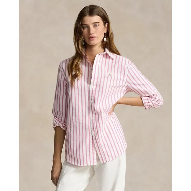 POLO RALPH LAUREN RELAXED FIT STRIPED COTTON OXFORD SHIRT - Yooto