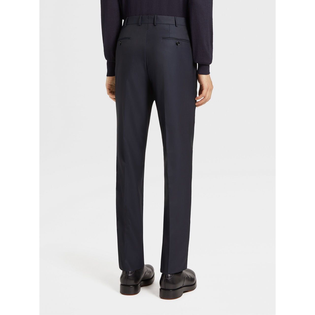 ZEGNA NAVY BLUE 15MILMIL15 WOOL PANTS