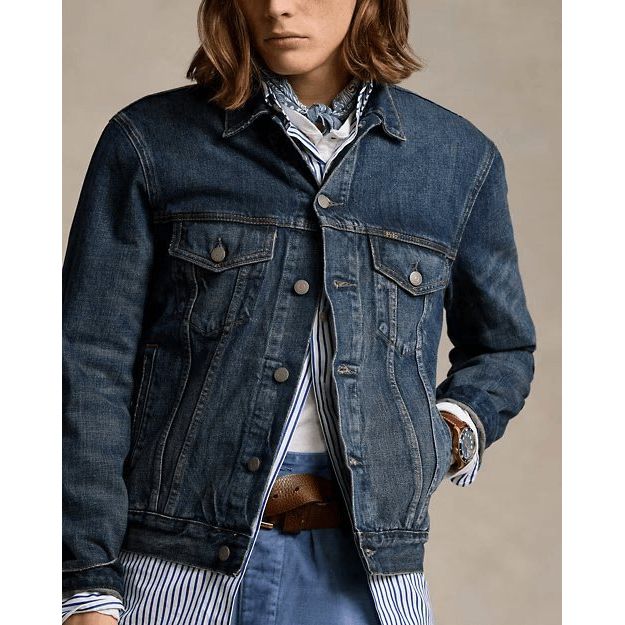 RALPH LAUREN Faded Denim Trucker Jacket