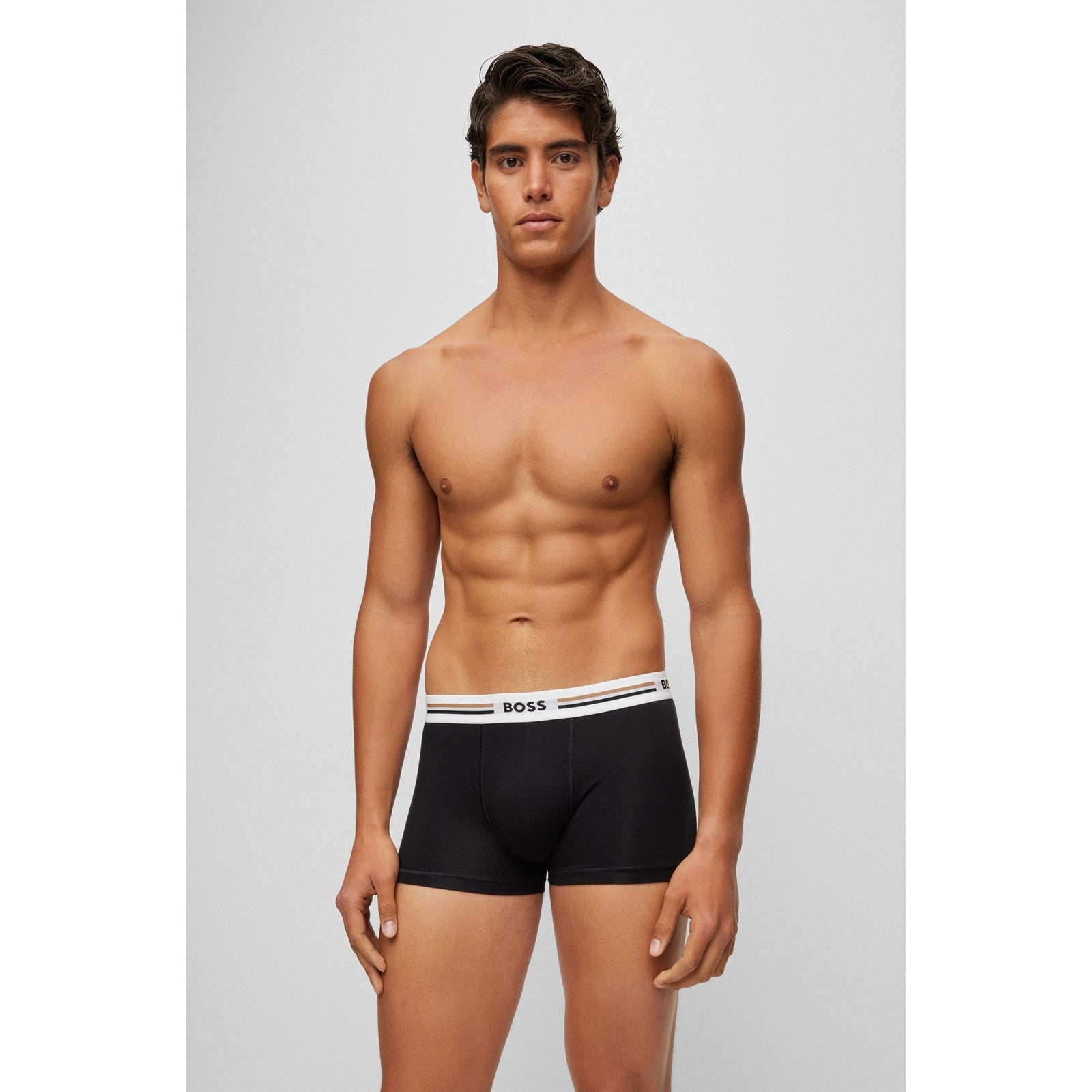 BOSS THREE-PACK OF SOFT-TOUCH STRETCH TRUNKS WITH LOGO WAISTBANDS