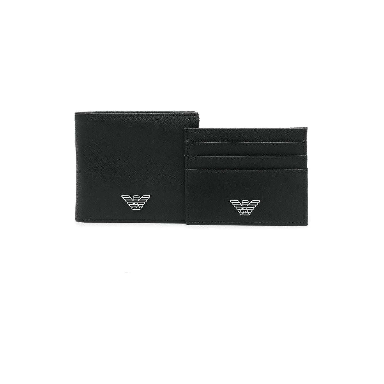 EMPORIO ARMANI logo-plaque wallet set