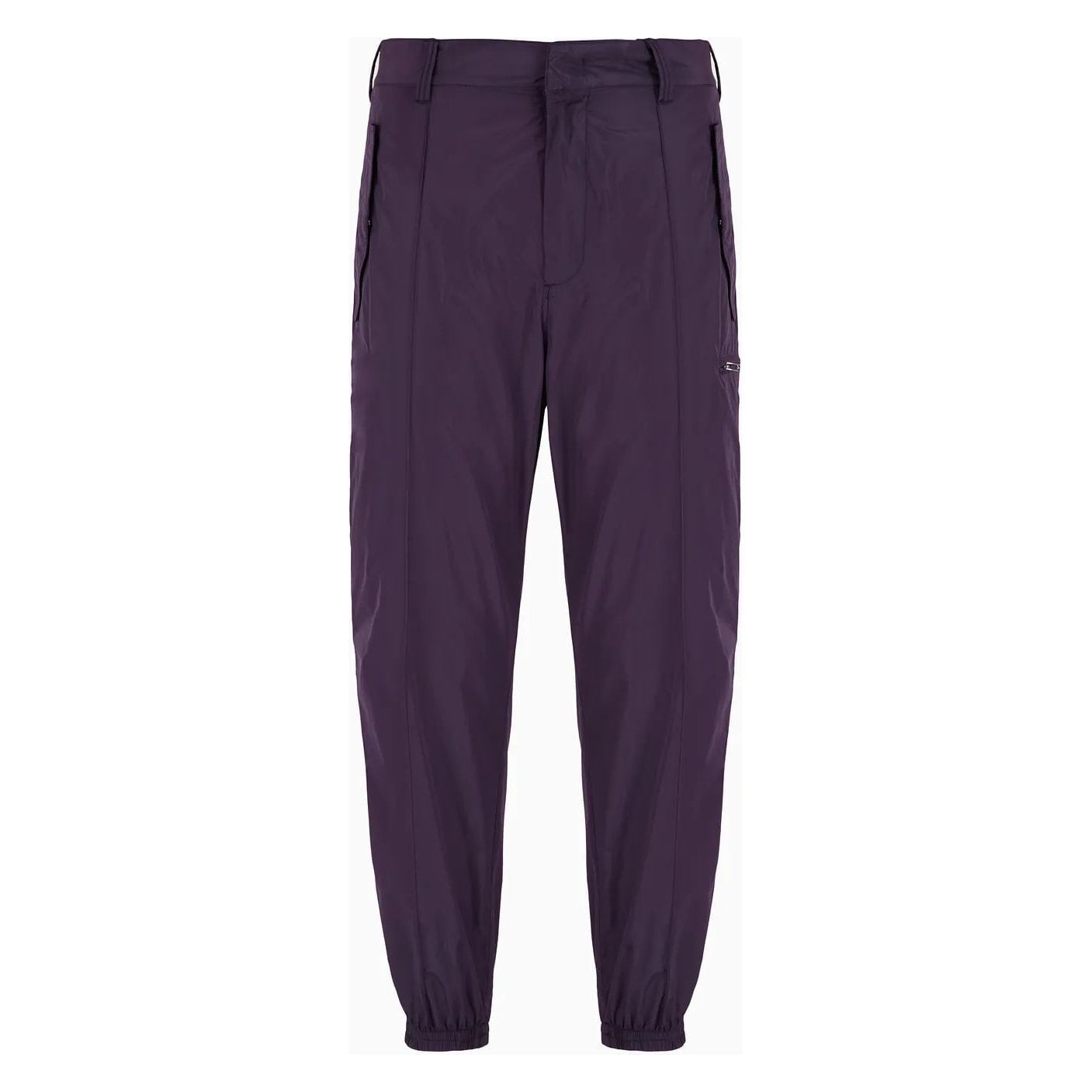 EMPORIO ARMANI LIGHTWEIGHT NYLON TROUSERS WITH STRETCH ANKLE CUFFS - Yooto