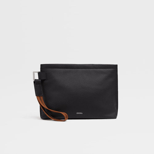 Load image into Gallery viewer, ZEGNA BLACK DEERSKIN POUCH
