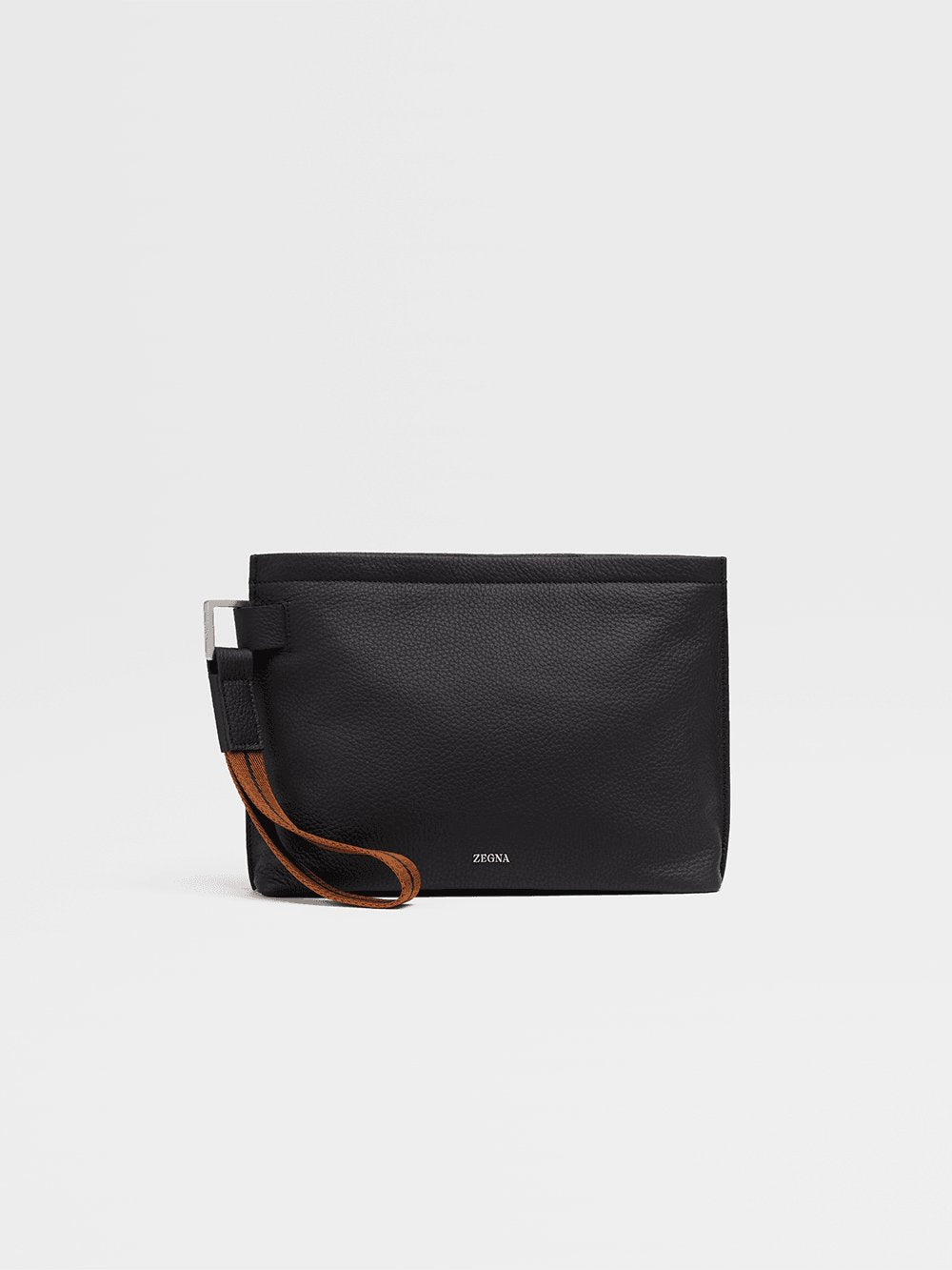 ZEGNA BLACK DEERSKIN POUCH