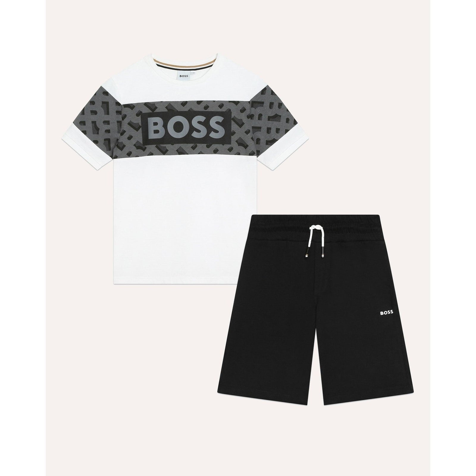 BOSS KIDS COMPLETE BOSS T-SHIRT AND BERMUDA SHORTS SET FOR CHILDREN - Yooto