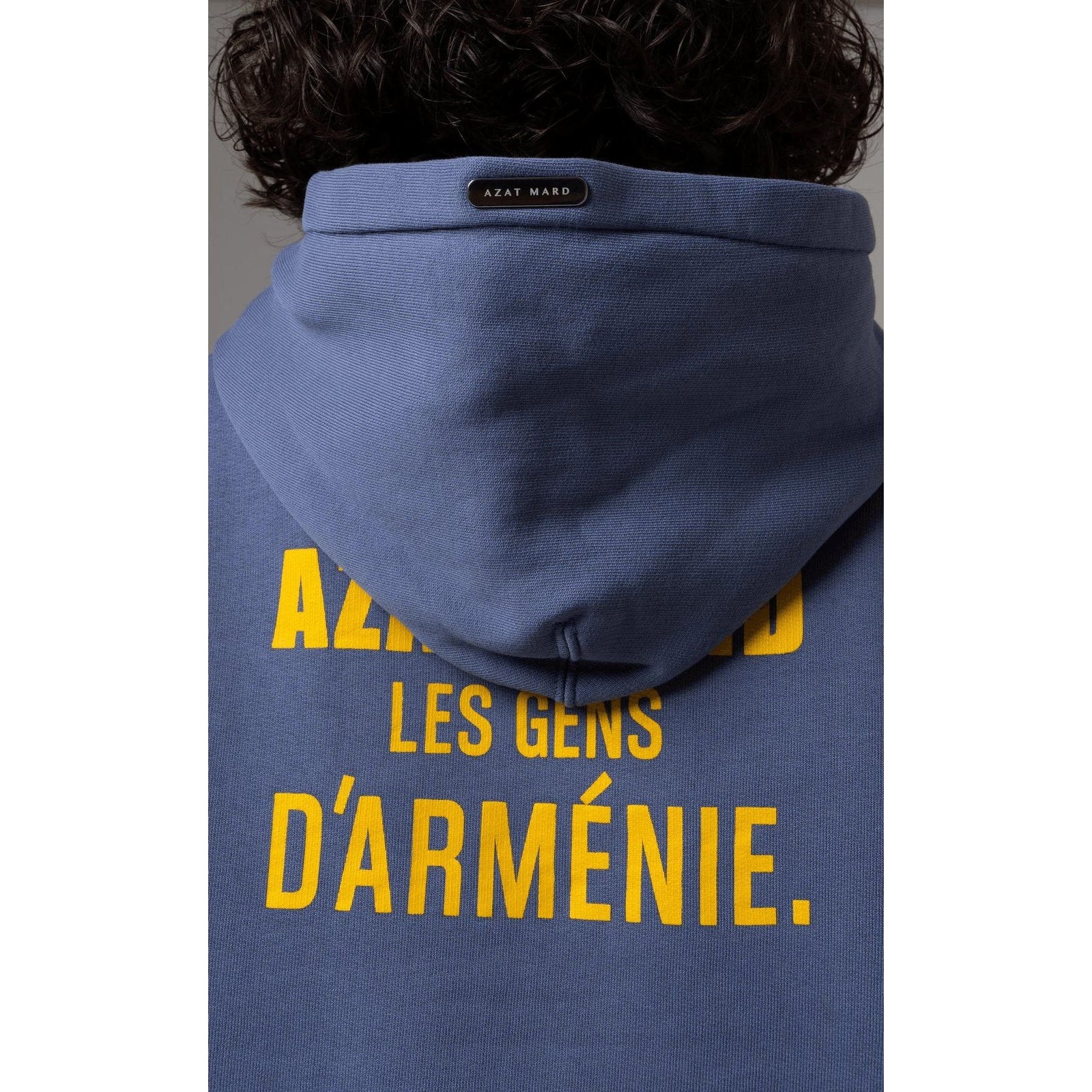 AZAT MARD LES GENS WASHED NAVY/YELLOW KIDS HOODIE