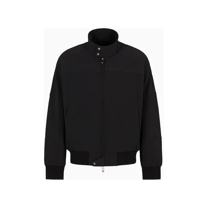 EMPORIO ARMANI CANNETÉ FABRIC BLOUSON WITH ZIP