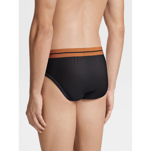 Load image into Gallery viewer, ZEGNA Black Stretch Cotton Midi Briefs
