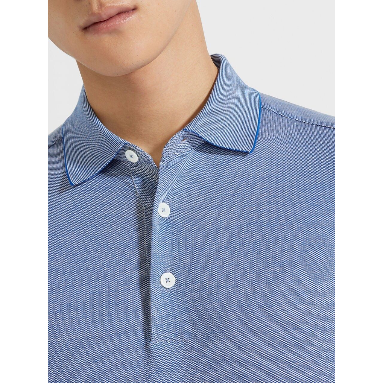 ZEGNA COTTON AND SILK POLO SHIRT