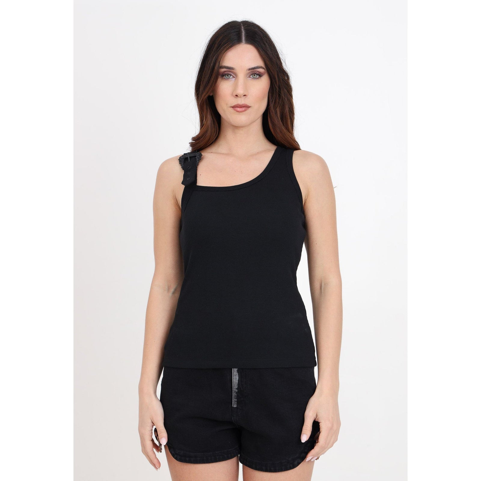 VERSACE JEANS COUTURE RIBBED COTTON TOP - Yooto