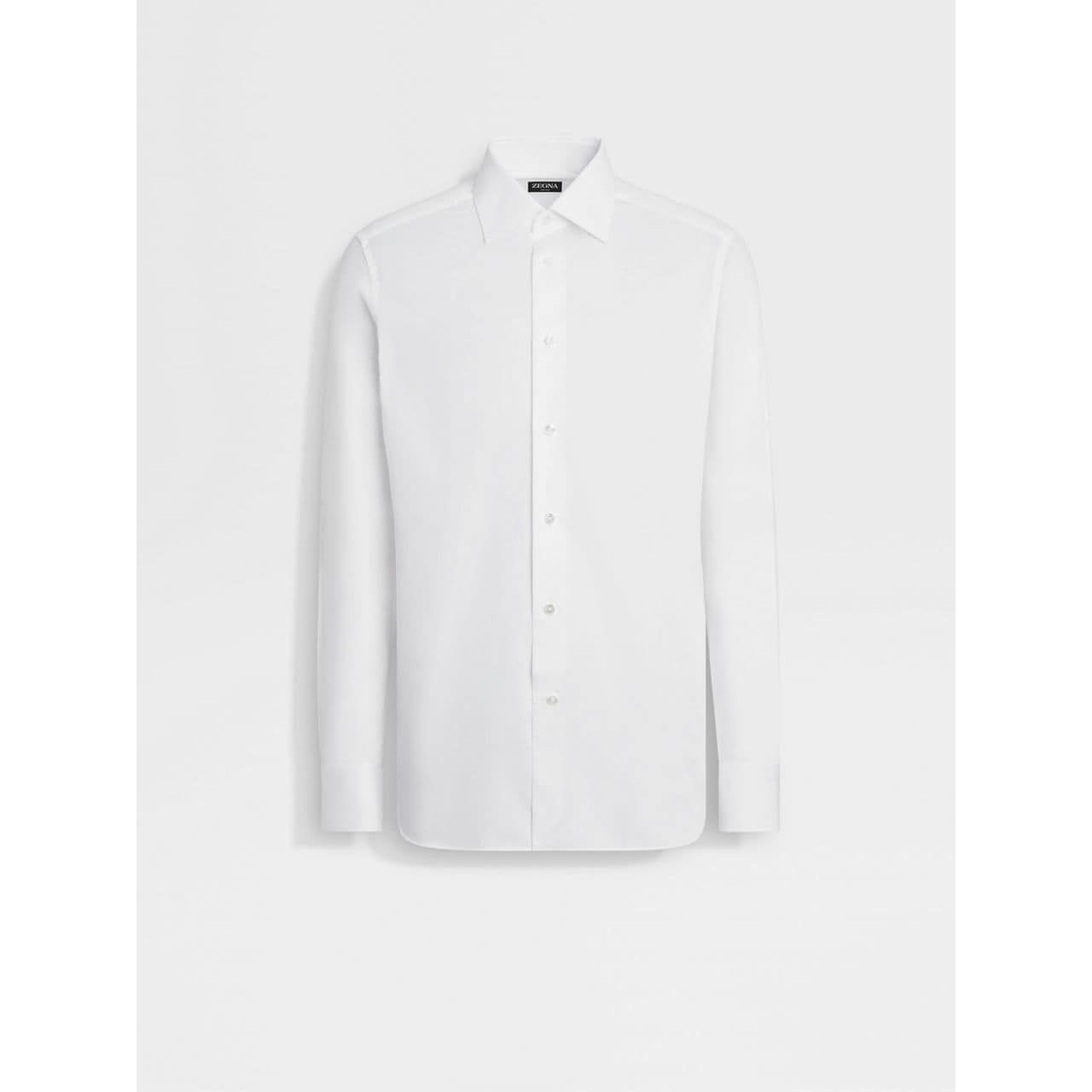 ZEGNA WHITE 100FILI COTTON SHIRT