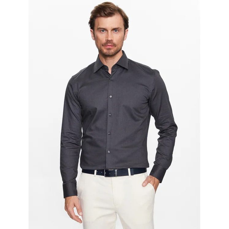 BOSS SLIM-FIT SHIRT IN EASY-IRON STRETCH-COTTON TWILL