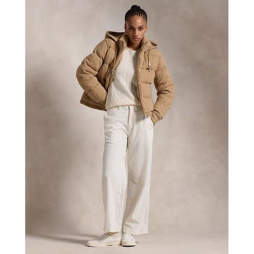 Load image into Gallery viewer, RALPH LAUREN Cable-Knit Hooded Down Coat
