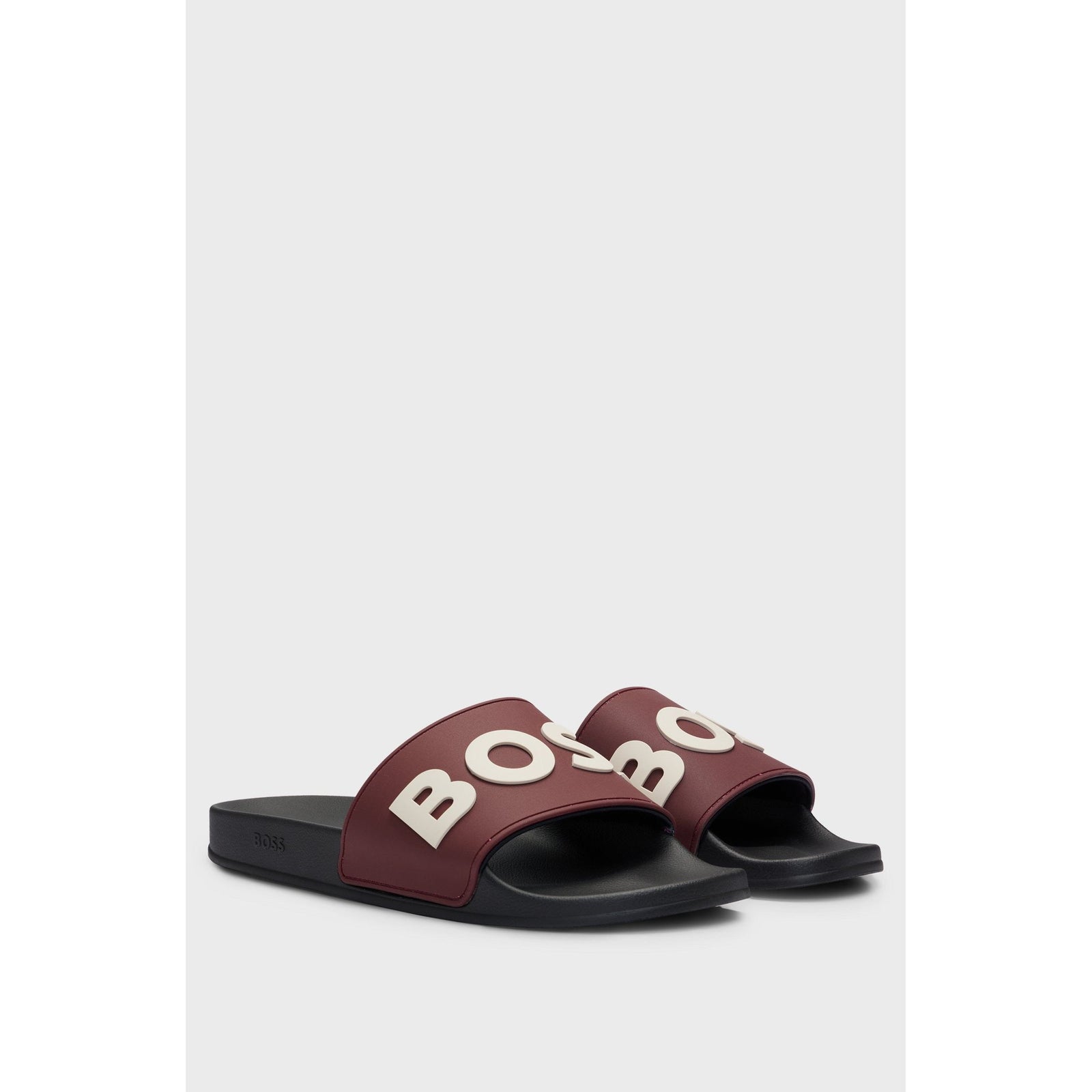 BOSS ITALIAN-MADE SLIDES WITH RAISED LOGO