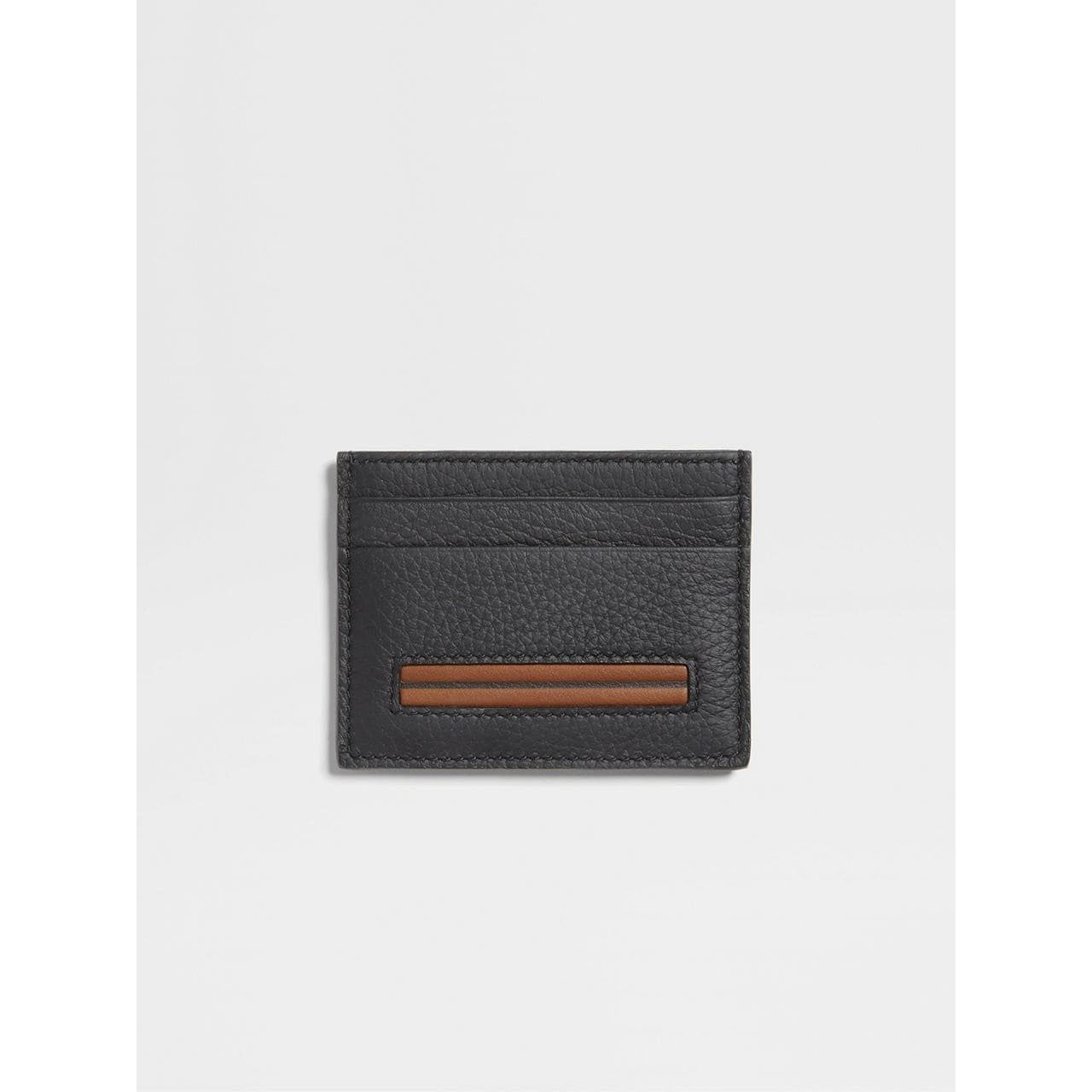 ZEGNA BLACK DEERSKIN CARD CASE