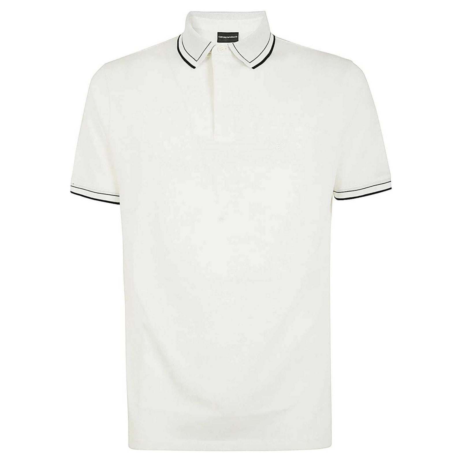 EMPORIO ARMANI MERCERISED PIQUÉ POLO SHIRT WITH MONOCHROMATIC MICRO-EAGLE EMBROIDERY