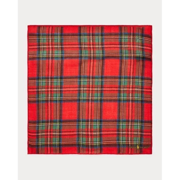 RALPH LAUREN Plaid Wool Pocket Square