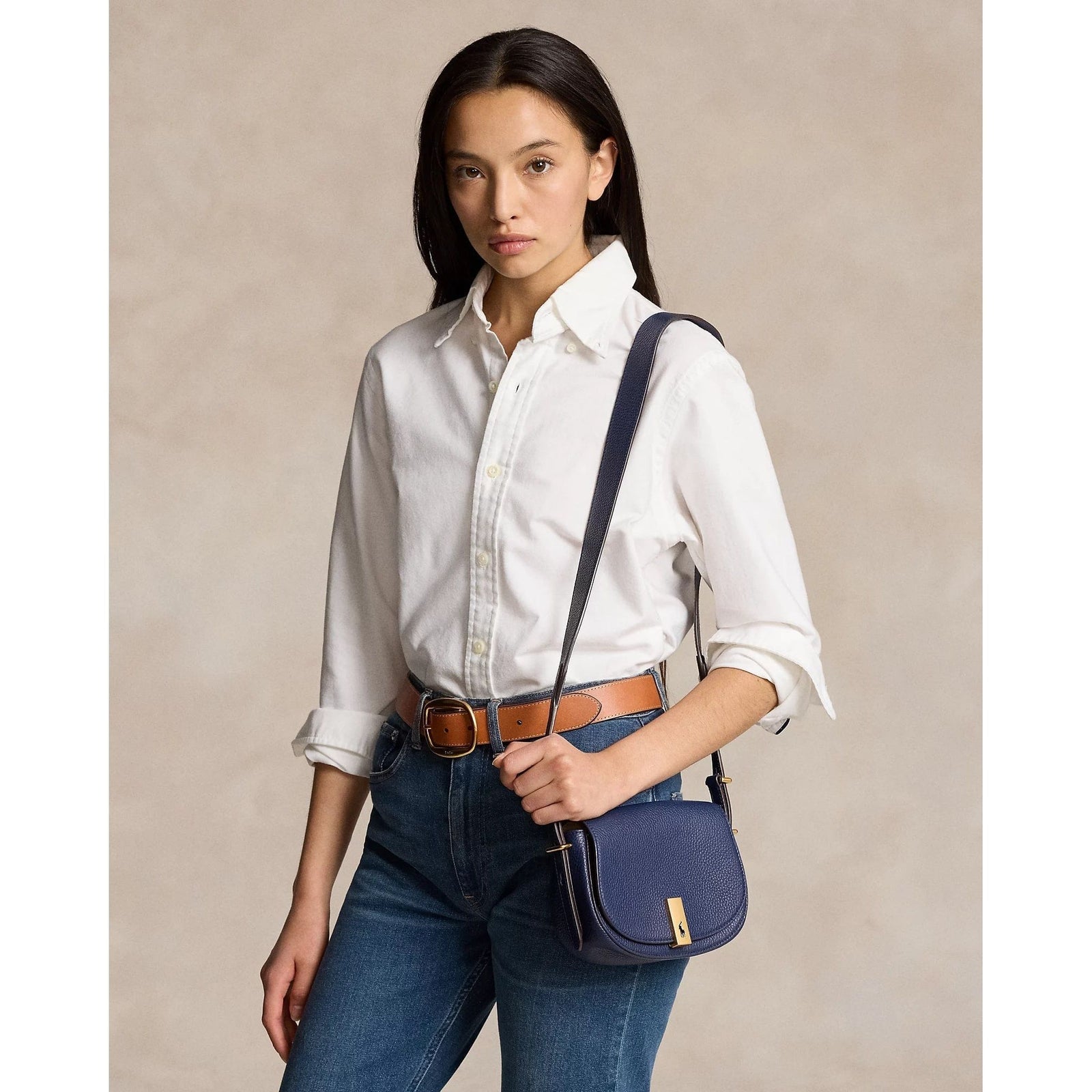 POLO RALPH LAUREN POLO ID LEATHER MINI SADDLE BAG - Yooto