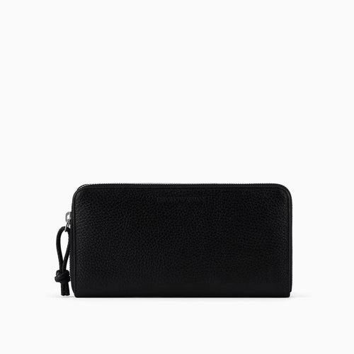 Load image into Gallery viewer, EMPORIO ARMANI Tumbled leather wallet with wrap-around zip
