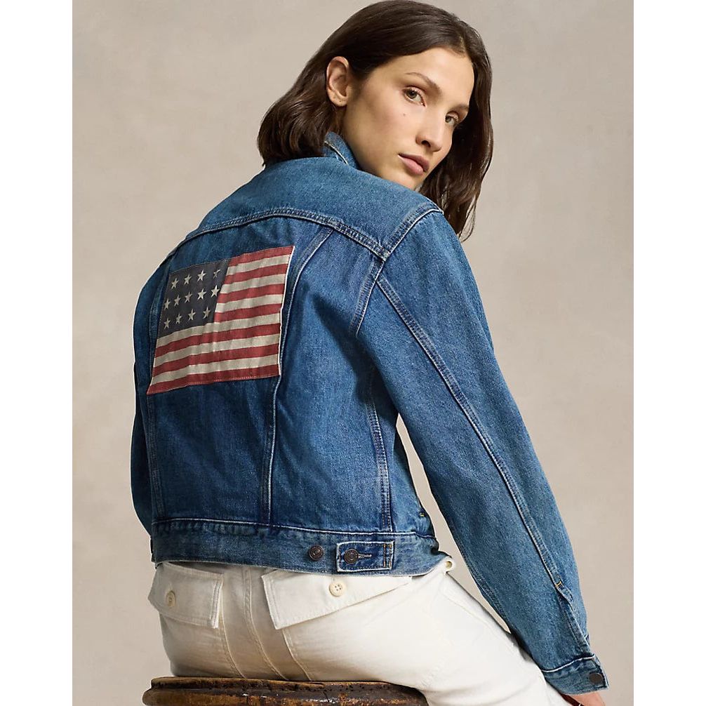 RALPH LAUREN Flag Denim Trucker Jacket