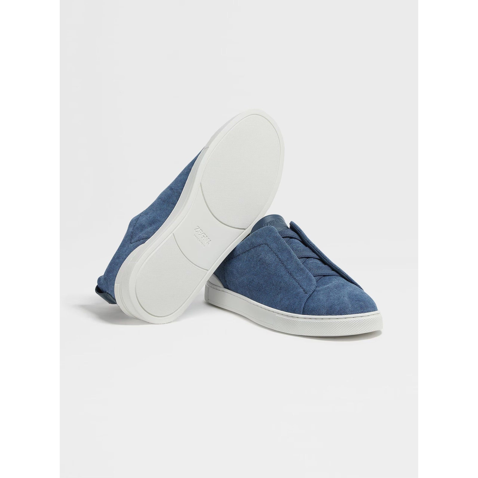 ZEGNA BLUE CANVAS TRIPLE STITCH™ SNEAKERS