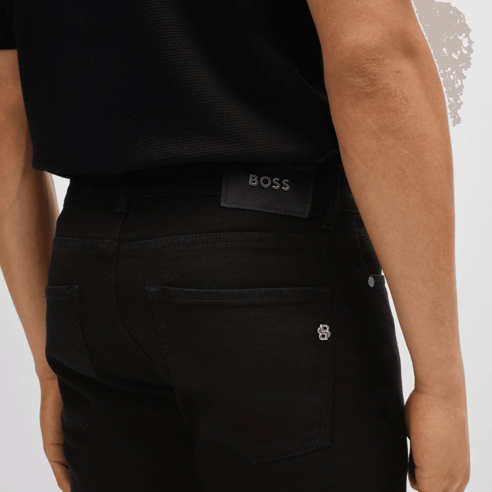 BOSS Delaware Slim-fit jeans in black-black Italian denim