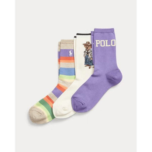 Load image into Gallery viewer, RALPH LAUREN Polo Bear Crew Sock 3-Pack Gift Set
