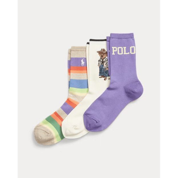 RALPH LAUREN Polo Bear Crew Sock 3-Pack Gift Set